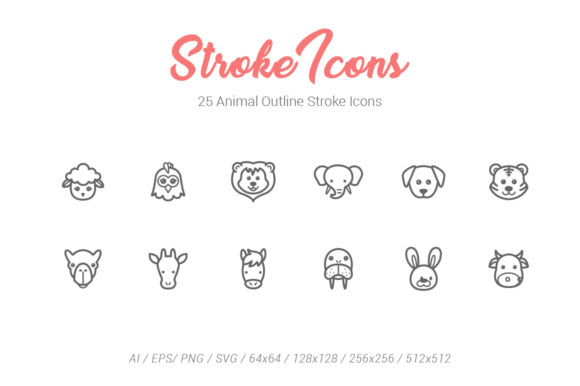 25 Animal Outline Stroke Icons: Versatile Design Assets for Modern Creatives