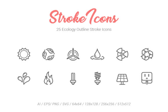 25 Ecology Outline Stroke Icons for Versatile Design Projects