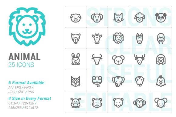 Animal Pet Strong Line Icon: Versatile Design Resources for Modern Creatives