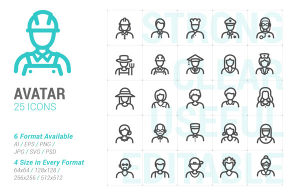 Avatar Strong Line Icon: A Versatile Design Resource for Modern Digital Projects