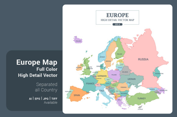 Europe Map Color Separated Country: A Visual Tool for Professionals