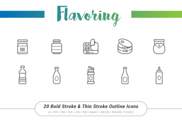 Flavoring Outline Stroke Icons for Modern Design Projects