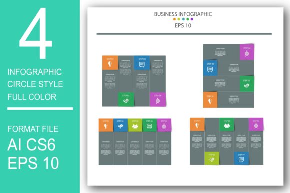 Infographic Pack with 4 Templates: Design Flexibility for Every Project