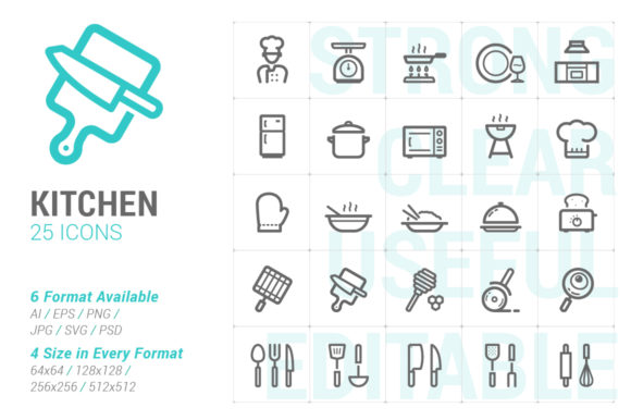 Kitchenware Icons for Creative Projects