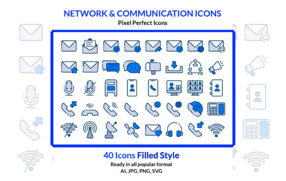 Network Communication Icon Set Filled: A Smart Choice for Clear Visual Messaging