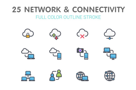 Network Connectivity Color Icon: A Versatile Design Resource for Modern Digital Projects