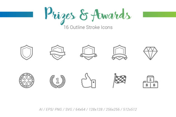 Prizes Award Outline Stroke Icons: A Designer’s Go-To for Versatile Visual Assets