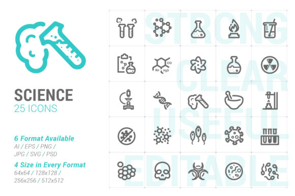 Science and Virus Strong Line Icon: Choosing and Using Icon Sets the Right Way