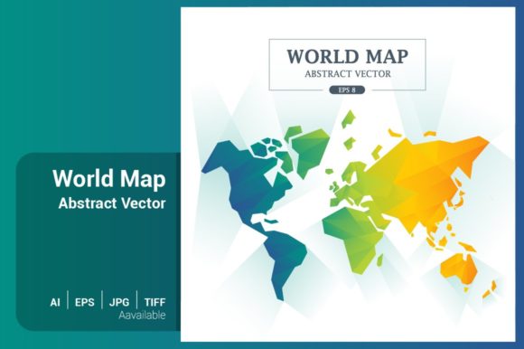 Unlocking Creativity with the World Map Abstract Full Color Vector