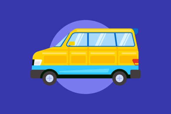 Yellow Van Car Vehicle Illustration: A Versatile Design Tool
